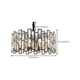 Modern Round Crystal Chandelier Living Room Black #size