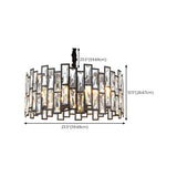 Modern Round Crystal Chandelier Living Room Black Image - 12