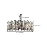 Modern Round Crystal Chandelier Living Room Black Image - 13