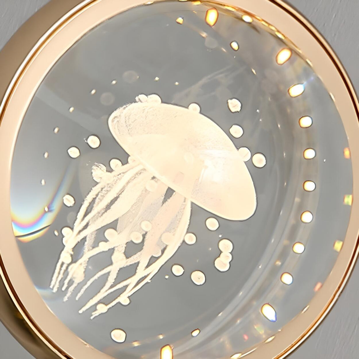 Modern Round Crystal Jellyfish Bedroom Pendant Light Image - 11