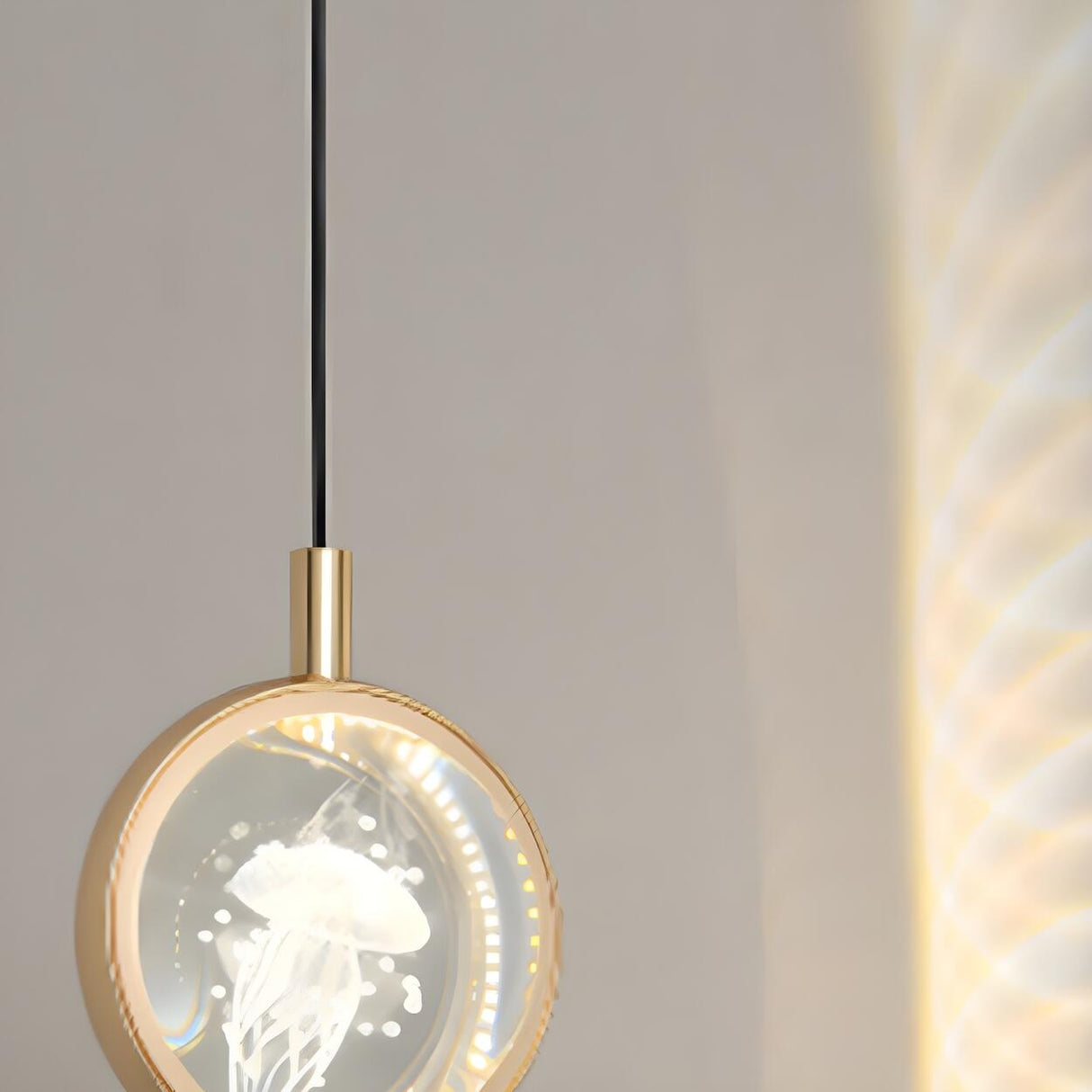 Modern Round Crystal Jellyfish Bedroom Pendant Light Image - 9