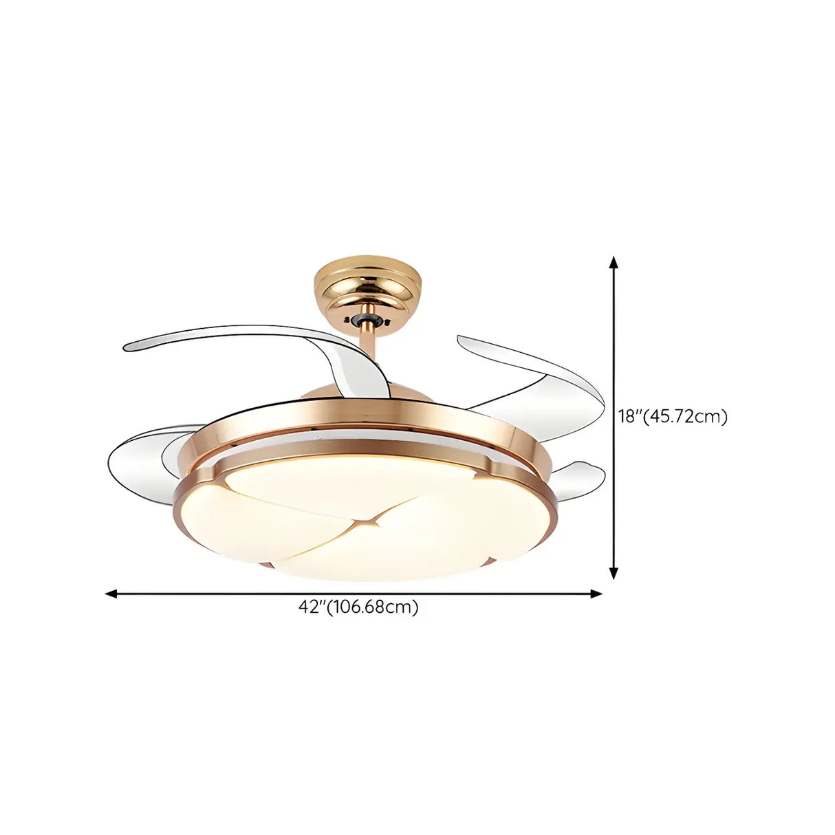 Modern Round Drum Shape White LED Ceiling Fan Light Image - 10