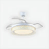 Modern Round Drum Shape White LED Ceiling Fan Light Image - 2