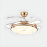 Modern Round Drum Shape White LED Ceiling Fan Light Image - 3