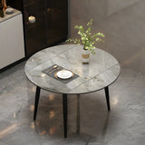 Modern Round Extendable Stone Marble Dining Table Image - 5