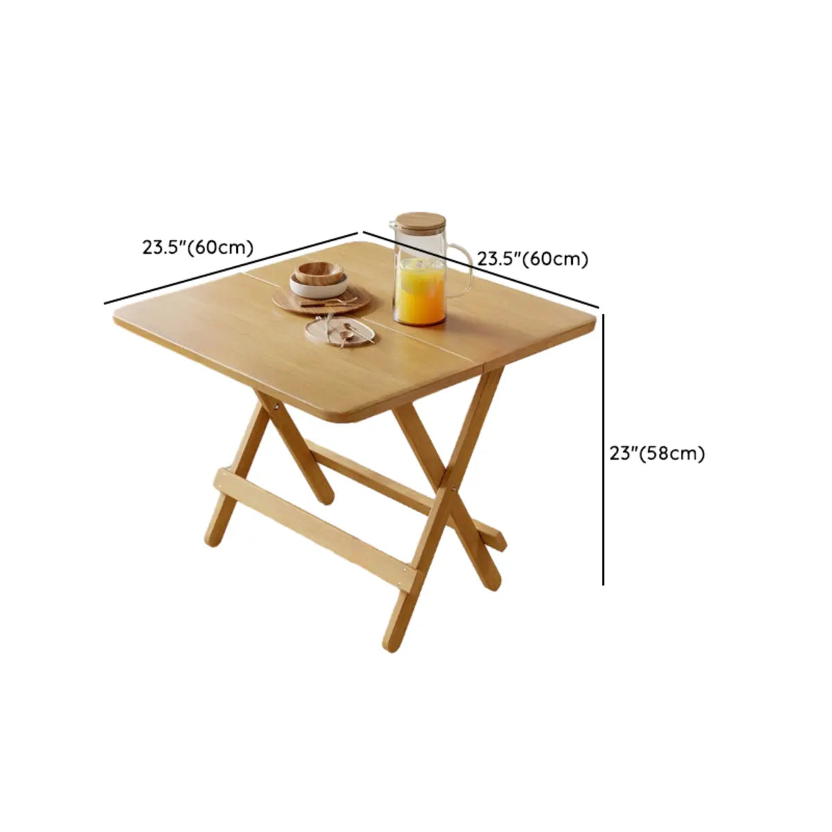 Modern Round Folding Wood Dining Table Natural Finish Image - 19