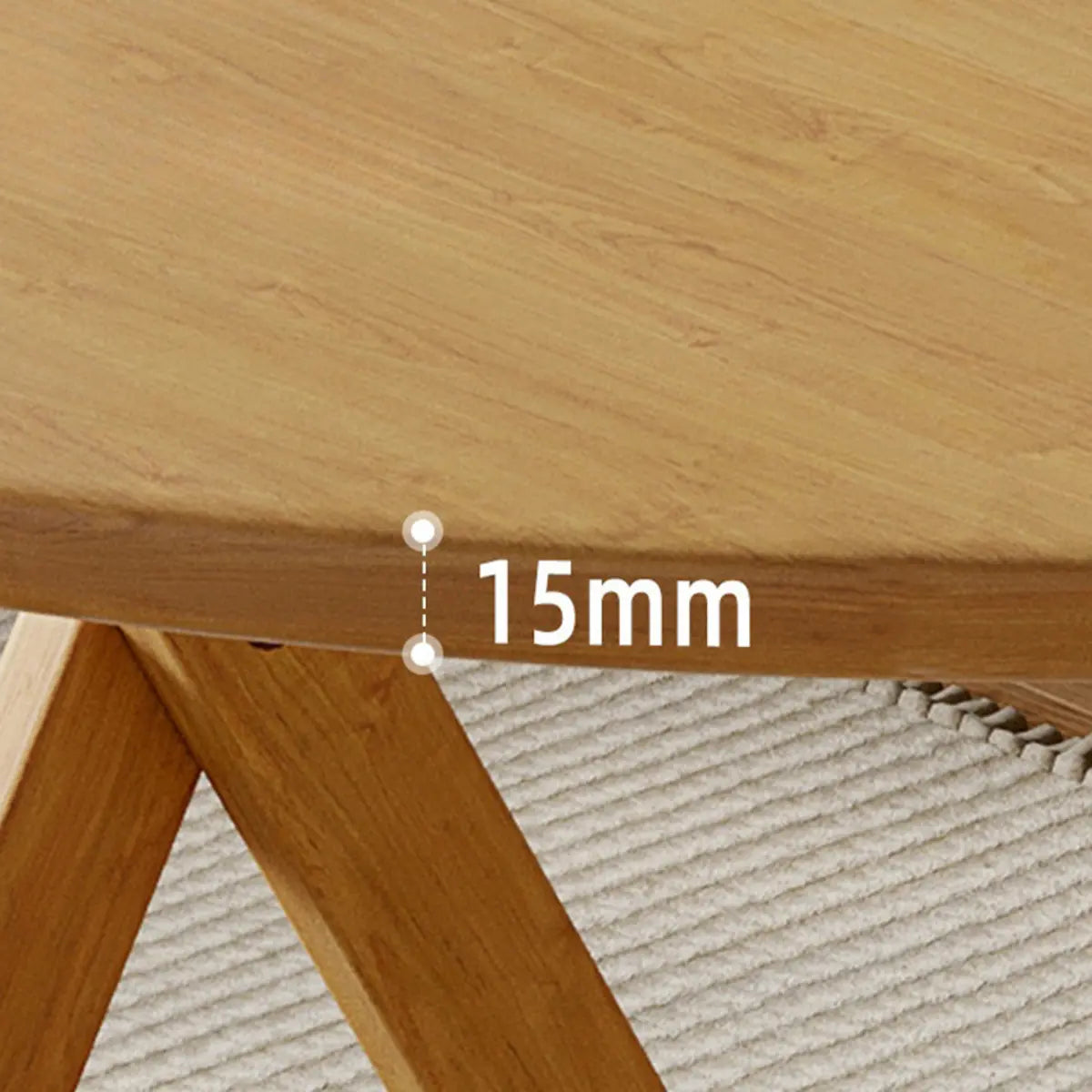 Modern Round Folding Wood Dining Table Natural Finish Image - 6