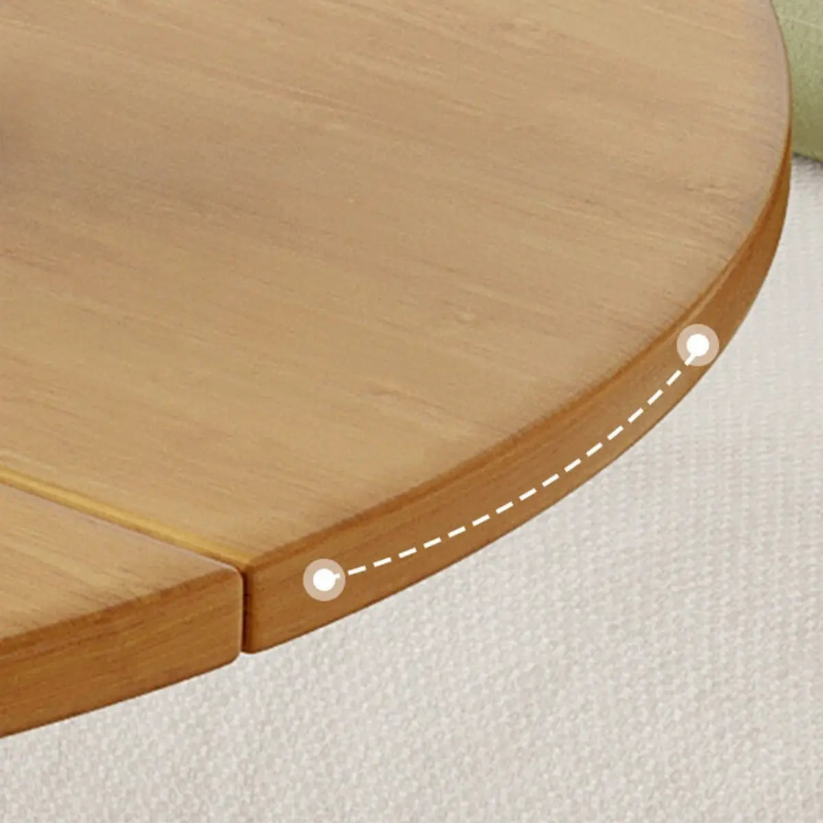 Modern Round Folding Wood Dining Table Natural Finish Image - 8