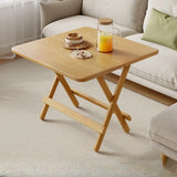 Modern Round Folding Wood Dining Table Natural Finish Image - 9