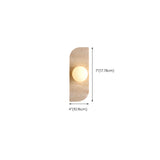 Modern Round Glass Beige Stone Fixture Wall Sconce #size