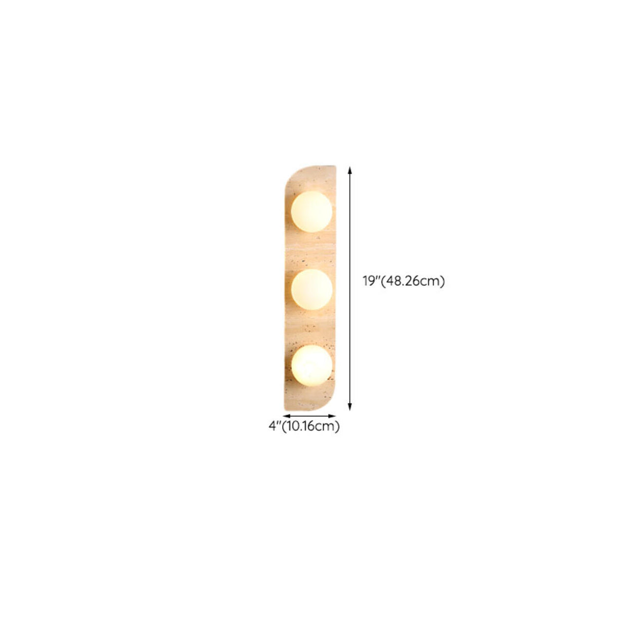 Modern Round Glass Beige Stone Fixture Wall Sconce Image - 15