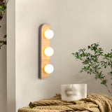 Modern Round Glass Beige Stone Fixture Wall Sconce Image - 4