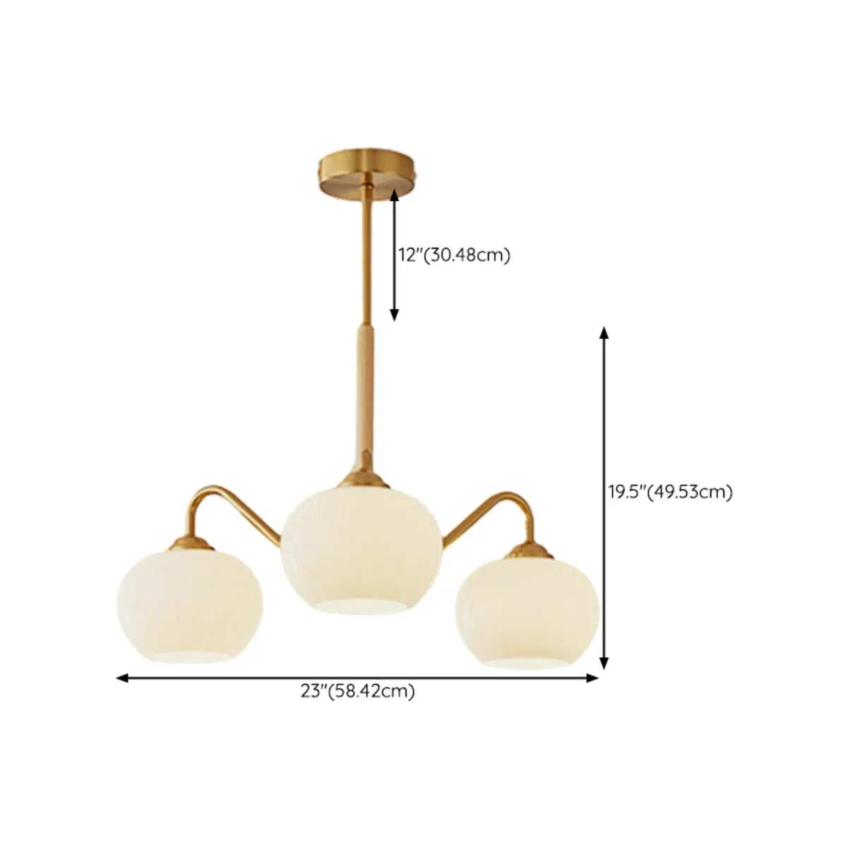 Modern Round Glass Ceiling Light Gold 8-Bulb Chandelier 