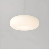 Modern Round Glass Pendant Light Dining Room White Image - 11