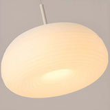 Modern Round Glass Pendant Light Dining Room White Image - 13