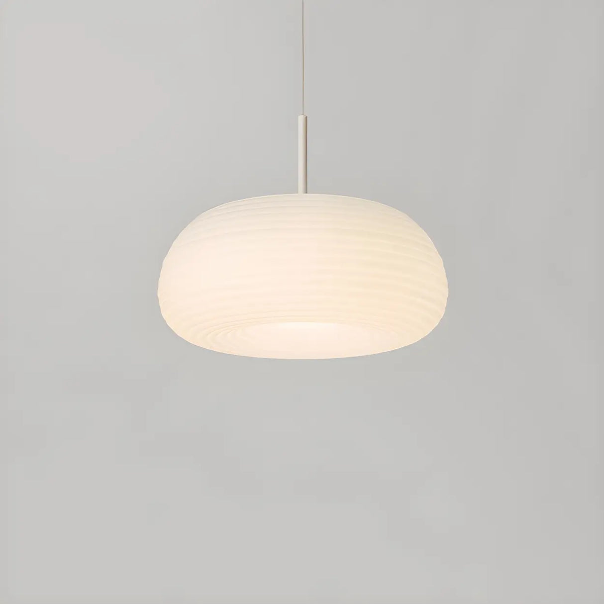 Modern Round Glass Pendant Light Dining Room White Image - 3