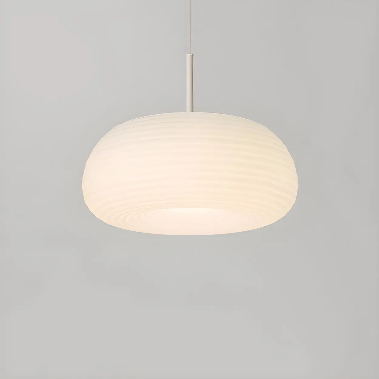 Modern Round Glass Pendant Light Dining Room White Image - 5