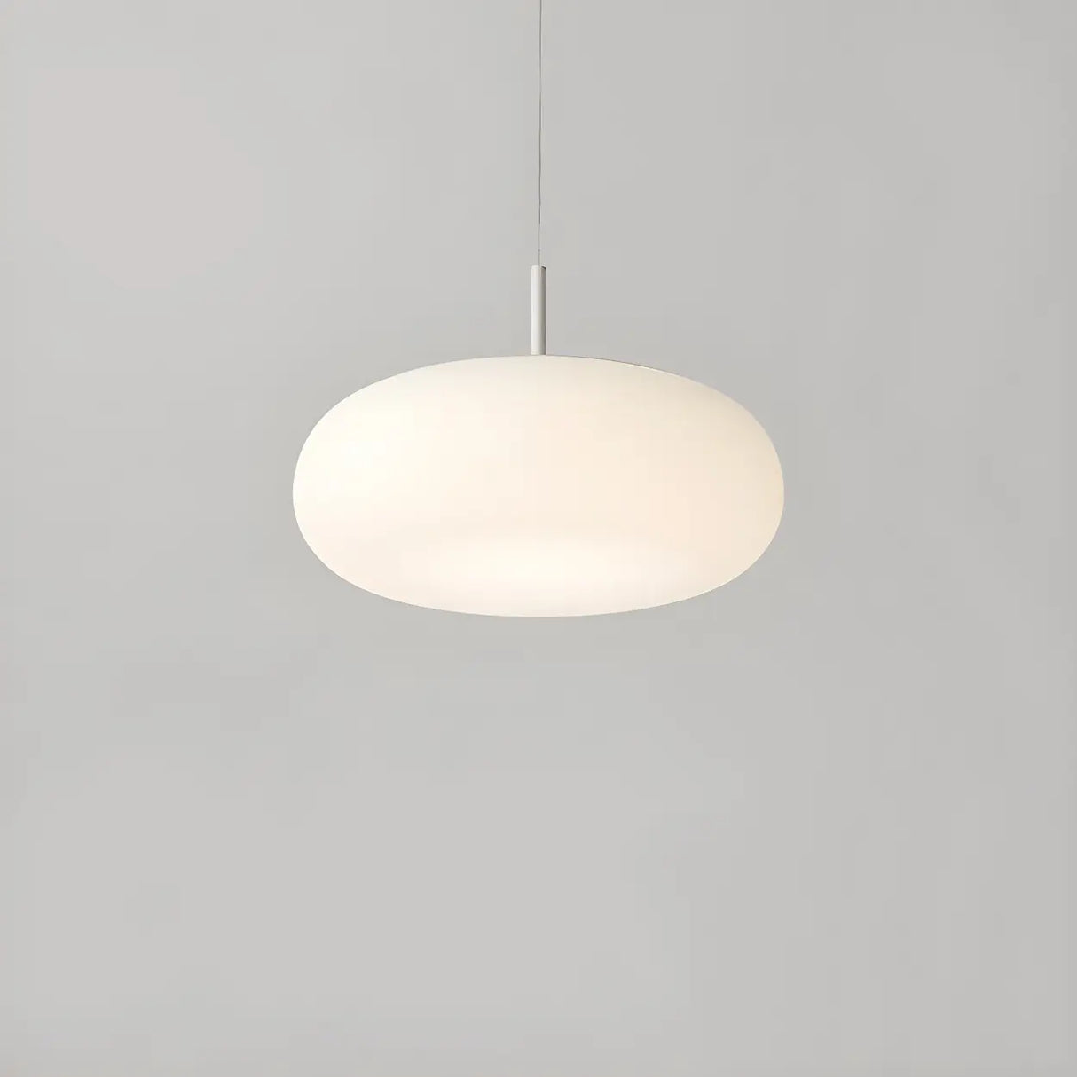 Modern Round Glass Pendant Light Dining Room White Image - 7