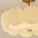 Modern Round Gold Glass Semi-Flush Ceiling Light Image - 13