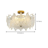 Modern Round Gold Glass Semi-Flush Ceiling Light Image - 33