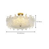 Modern Round Gold Glass Semi-Flush Ceiling Light Image - 39