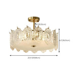 Modern Round Gold Glass Semi-Flush Ceiling Light Image - 41