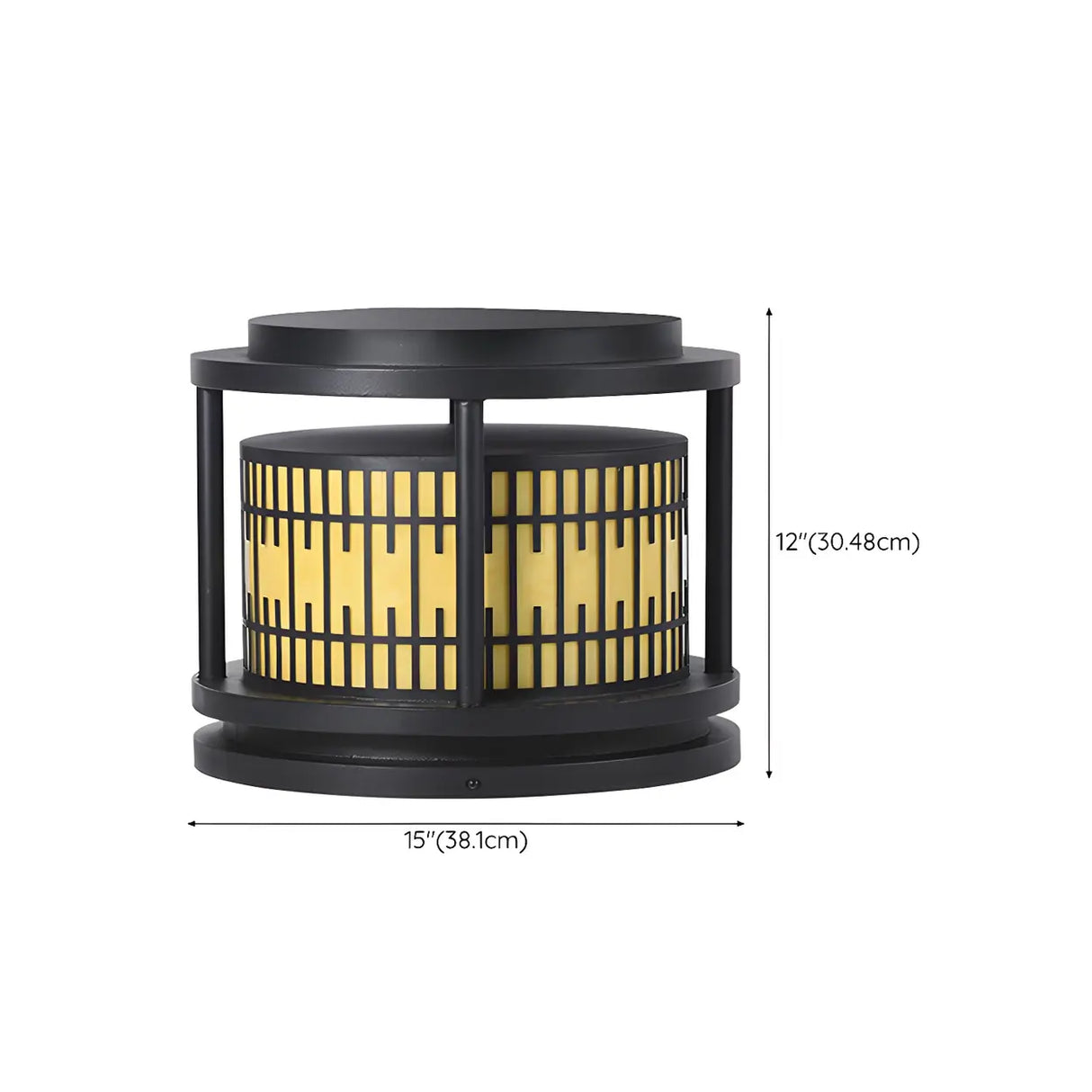 Modern Round Lantern Outdoor Aluminum Column Light 