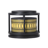 Modern Round Lantern Outdoor Aluminum Column Light Image - 5