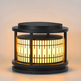 Modern Round Lantern Outdoor Aluminum Column Light Image - 6