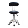 Modern Round Leather Office Stool Black Height Adjustable Image - 1