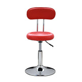 Modern Round Leather Office Stool Black Height Adjustable Image - 6