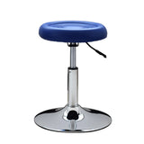 Modern Round Leather Office Stool Black Height Adjustable Image - 8