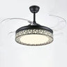 Modern Round 4 Clear Blade Drum Shape Ceiling Fan Light Image - 8