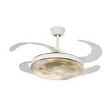 Modern Round Moon Shade Ceiling Fan with LED Light Image - 7