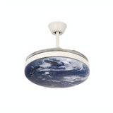 Modern Round Moon Shade Ceiling Fan with LED Light Image - 8