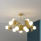 Modern Round Multi-Color Disc Globe Bedroom Chandelier Image - 11