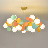 Modern Round Multi-Color Disc Globe Bedroom Chandelier Image - 15