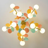 Modern Round Multi-Color Disc Globe Bedroom Chandelier Image - 17