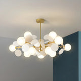 Modern Round Multi-Color Disc Globe Bedroom Chandelier Image - 24