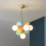 Modern Round Multi-Color Disc Globe Bedroom Chandelier Image - 26