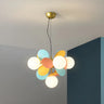 Modern Round Multi-Color Disc Globe Bedroom Chandelier Image - 26