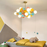 Modern Round Multi-Color Disc Globe Bedroom Chandelier Image - 27