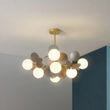 Modern Round Multi-Color Disc Globe Bedroom Chandelier Image - 5