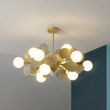 Modern Round Multi-Color Disc Globe Bedroom Chandelier Image - 9