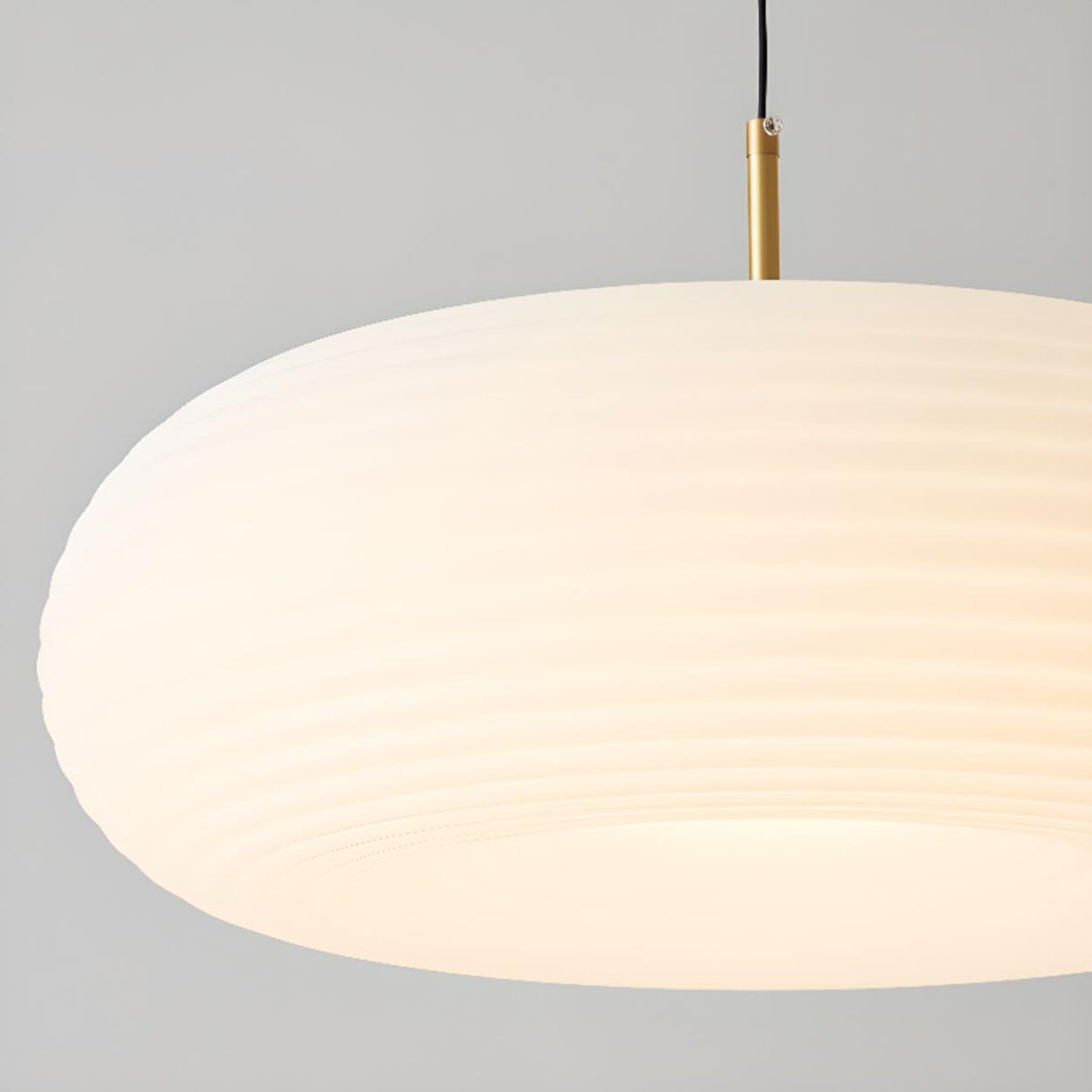 Modern Round Pendant Light White Glass Flexible Length Image - 13