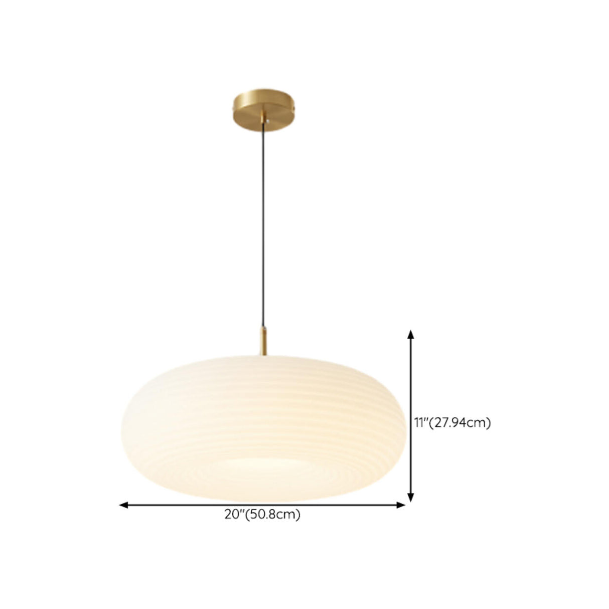 Modern Round Pendant Light White Glass Flexible Length Image - 17