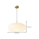 Modern Round Pendant Light White Glass Flexible Length Image - 17