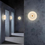 Modern Round Pleated Design Wall Sconce Image - 1