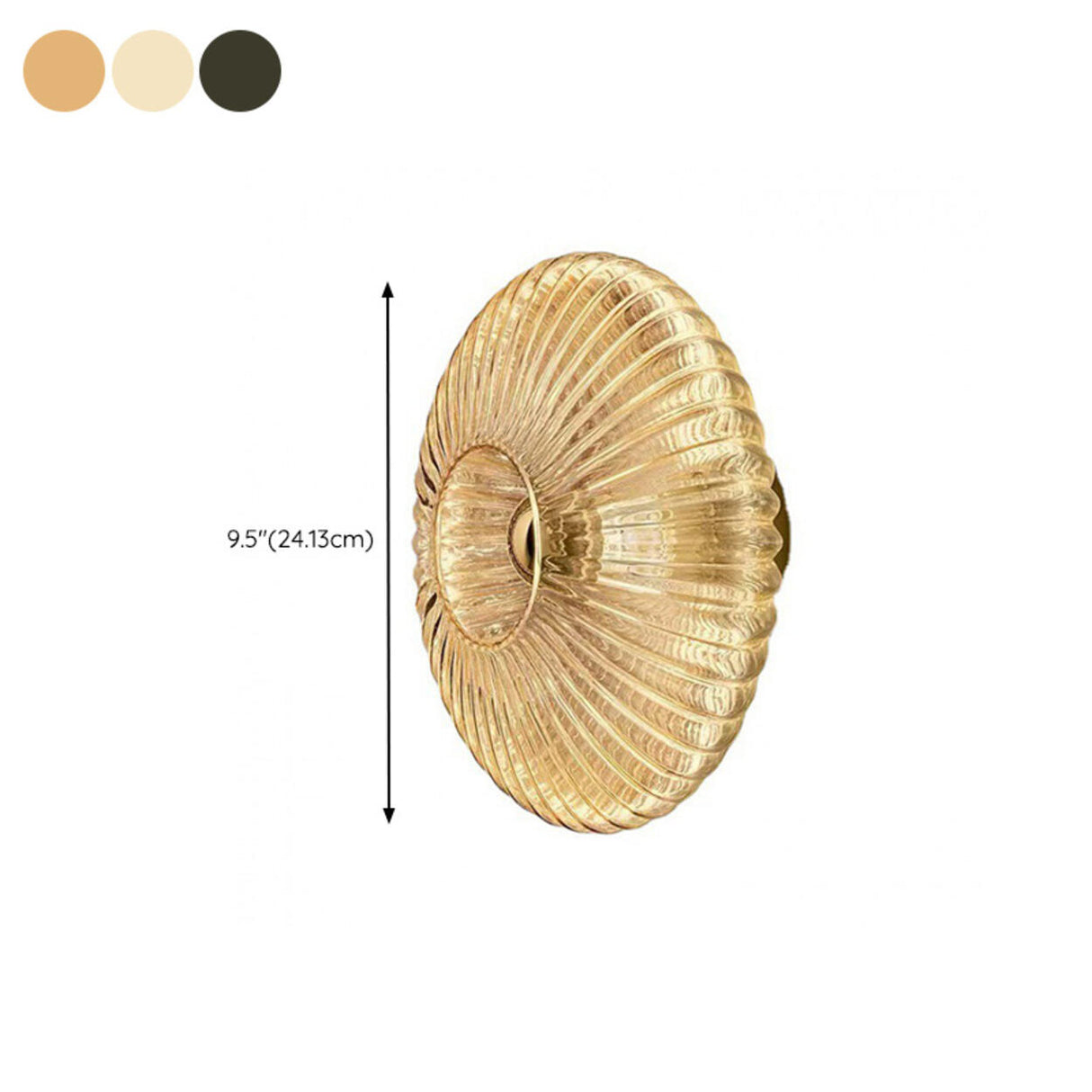 Modern Round Pleated Design Wall Sconce 