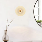 Modern Round Pleated Design Wall Sconce Image - 4